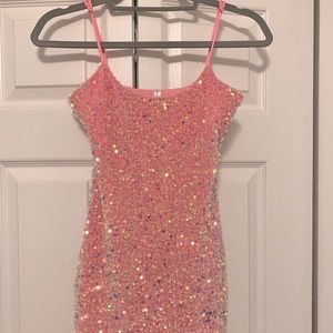 Lucy In The Sky Sequin Pink Formal Dress